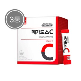 [On Sale] Korea Eundan Megadose C Vitamin C 3000 3g 100 packs 3 boxes Antioxidant Digestion Bone health Skin aging / [온세일]고려은단 메가도스C 비타민C 3000 3g 100포 3통 항산화 소화 뼈건강 피부노화
