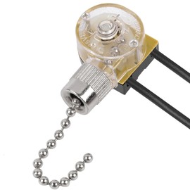 ZE-109 Zing Ear Fan Light Switch, On-Off Speed Switch with Pull Chain Compatible with Hunter Celing Fan Lights, Lamps and Wall Lights (Nickel Pull Chain)