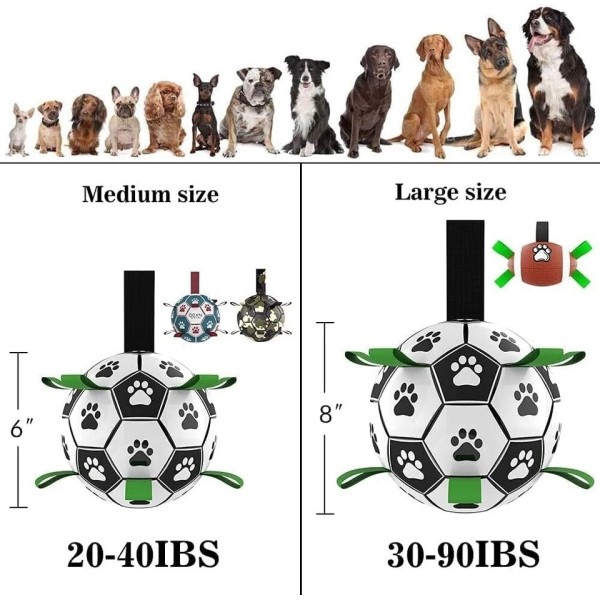Unbranded Dog Soccer Ball Puppy Toy Soccer Ball with Strap