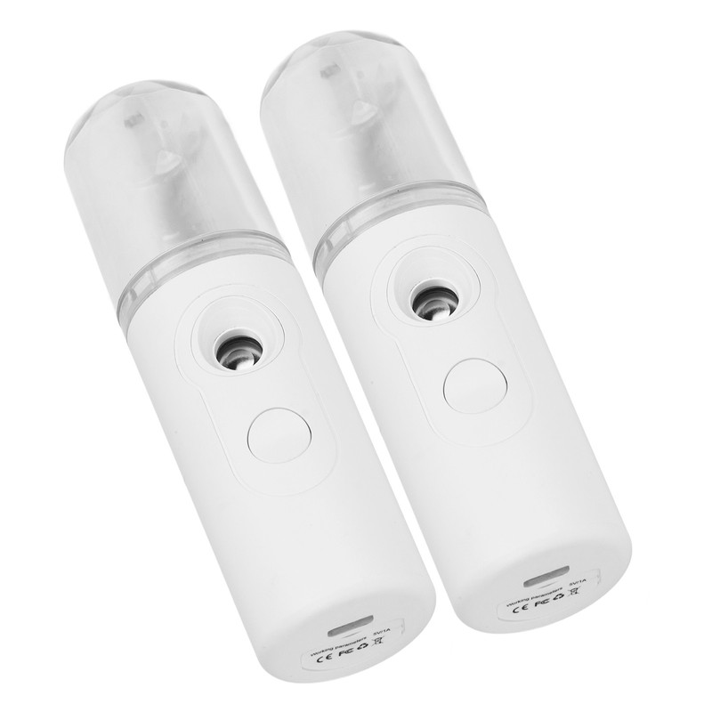 2PCS Portable Nano Facial Mister Mini Facial Steamer USB Rechargeable