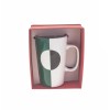 Starbucks Color Block Green Black Ceramic Geometric Mug Cup Handle