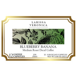 Blueberry Banana Medium Roast Decaf Coffee (Single Serve K-Cup Pods) (Gourmet, Naturally Flavored, Whole Coffee Beans) (12 pods, ZIN: 576185)
