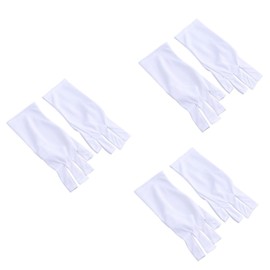 Baluue 3 Pairs Nail Gloves Manicure Gloves Anti Gel Glove for Lamp Radiation Protection Short