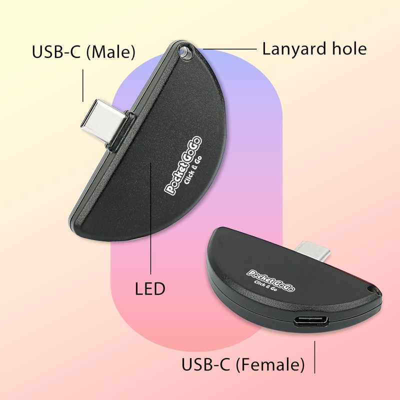 Pocket GoGo Auto Catcher – Black | USB-C Plug-and-Play, No
