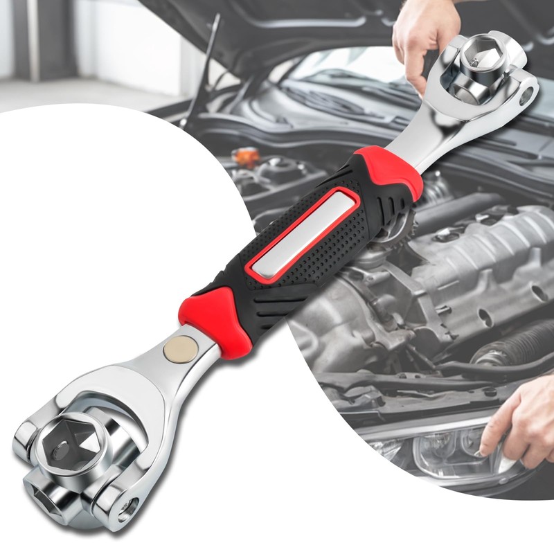 carleef 9.84" 8-in-1 Magnetic Lug Wrench with 8mm-21mm Socket,360° Rotating
