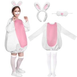 Easter Bunny Costume Adult Women Rabbit Mascot Costumes Fancy Cosplay Dress Set