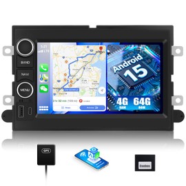 4G+64G Car Radio for Ford F150 F250 F350 E250 E350 Edge Fusion Explorer with Wireless Carplay Android Auto, 7 inch HD Touch Screen Car Stereo with Bluetooth GPS Navigation WiFi FM RDS SWC