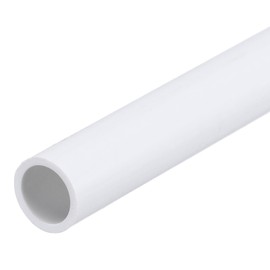 sourcing map PVC Rigid Tube Round Pipe Tubing Hardware Tubing 7mm ID 9mm OD 8" Length White High Impact for Water Pipe, Crafts, Cable Sleeve