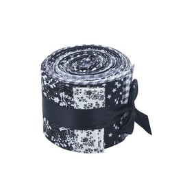 CraftsFabrics 20 Pieces 2.4" Pre Cut Jelly Rolls Fabric 100% Cotton (2.4" x 42") for Quilting, Scrapbooking, Arts and Crafts, DIY Projects (Black)