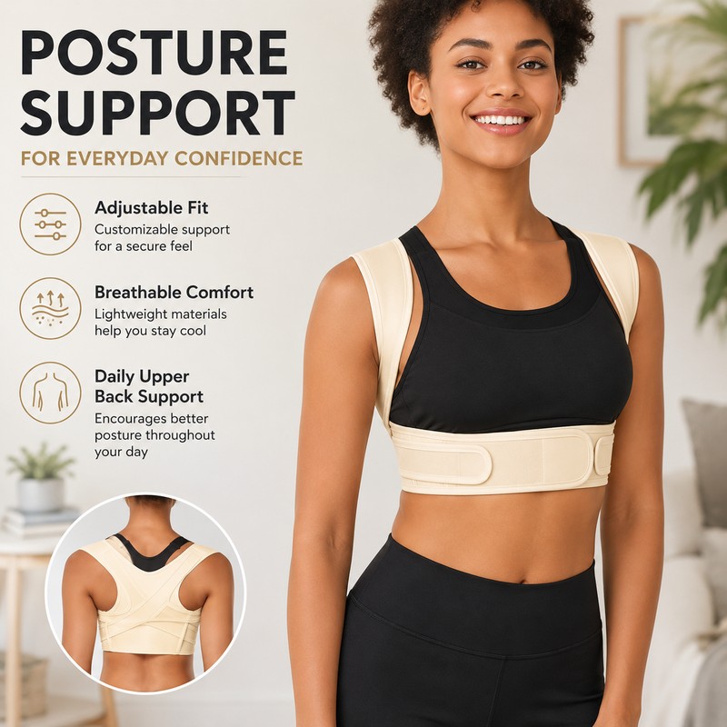 Adjustable Posture Corrector Back Brace for Upper Back Support –