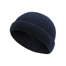 Marhatter Docker Hat Fishing Hat Beanie Knitted Hat Wool Hat Men's Hat Striped, 10944 Navi