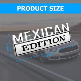 zipelo Mexican Edition Emblem for Car, 3D Car Letters Metal Material Sticker, Auto Side Fender Rear Bumper Badge Decoration Decals, Vehicle Exterior Accessories for SUV Truck (Silver/Black)