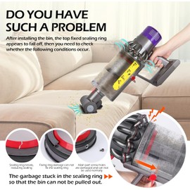 Anillo de sellado fijo superior para aspiradora Dyson V10 SV12, recipiente de polvo, anillo de sellado de cubeta, accesorios de reparación, piezas de repuesto