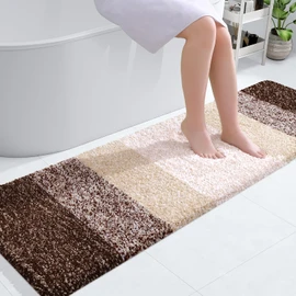 OLANLY OLANLY Bathroom Runner Rugs 59x17, Extra Soft Absorbent Microfiber Bath Rugs, Rubber Backing, Quick Dry, Machine Washable Bath Mats for Bathroom Floor, Tub, Shower and Home Decor Accessories, Brown