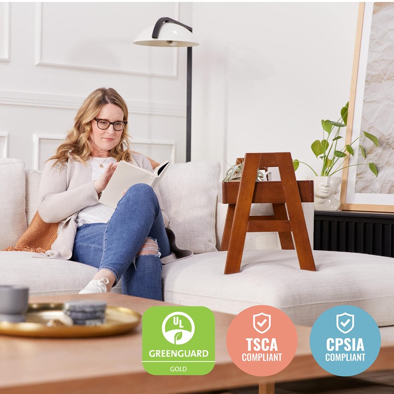 ECR4Kids Adjustable Stacking Shelf with Full Edge, Bookcase, Dark Walnut