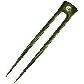 JWL HAWNKOA PRODUCTS Anodized Aluminum Two Prong Straight 6" Hair Forks Unbreakable Waterproof Pick Pic Pin Comb Hawaiian Style (Green)
