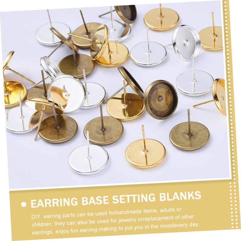 TEHAUX 150 Sets Earring Backs for Studs Gold Earring Bezel