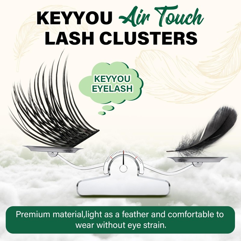 Lash Clusters 144pcs Individual Lashes D Curl 10mm Eyelash Clusters