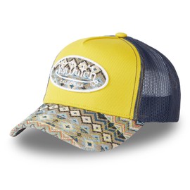 Von Dutch Men's & Women's Cap, ETHNIK Trucker Cap, Adjustable, Yellow/Blue/Beige, One Size