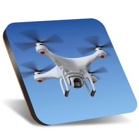 1 x Square Jumbo Size Coaster 12cm Drone Quadrocopter Flying Camera Cork Backed MDF Glossy Tea Coffee Accessory #50785