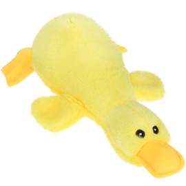 EXPAWLORER Plush Squeaky Duck Dog Toy - Soft Stuffed Cute Duck, Best Birthday Gift Interactive Filled Chew Toys for Small Medium Large Dogs Puppy Biting Training Teething, Yellow Large