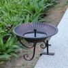 HLQMFHT Solar Bird Bath,Deck Bird Bath with Solar Fountain,Metal Bird