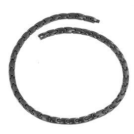HAQI Magnetic Balance Chain Necklace Stainless Steel for Headaches Shoulders Neck Arthritis Migraines and Back Pain for Men or Women (Black, 50 cm) Lance