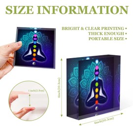 NOHSHE Desk Ornaments for Office Lotus, Meditation,Colorful Chakras Acrylic Counselor Presents for Women - Valentines Day Presents for Office Staff - Thank You Presents for Women Teacher