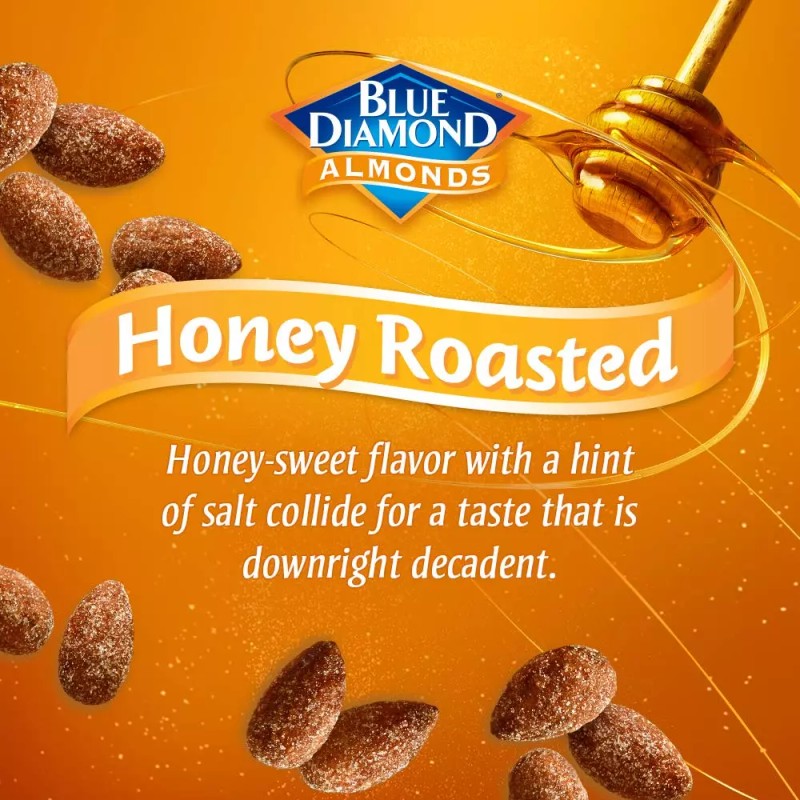 Blue Diamond Almonds Honey Roasted Snack Almonds, Honey Roasted, 1