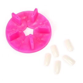 Rolabling Removable False Nail Art Tips Practice Display Stand Tool with Nail Tips Nail Training Frame for Gel Nail Polish DIY Nail Training Tools (Red)