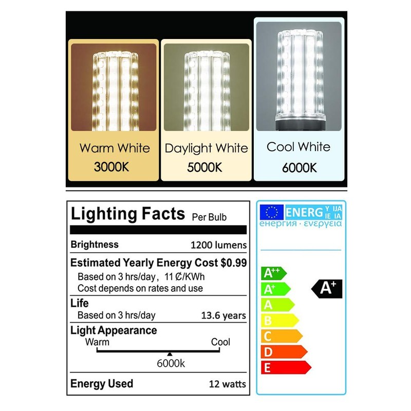 E26 LED Bulbs, 12W LED Bulb 100 Watt Equivalent, 1200lm,