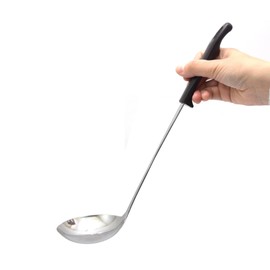 Takagi Stainless Steel Ladle, Long, Dark Brown, Full Length 12.7 in (32.3 cm), Hand Fit, Suitable for Soup and Other Dishes, Hand-Fitting Handle, Dishwasher Safe, Made in Japan, Takagi
