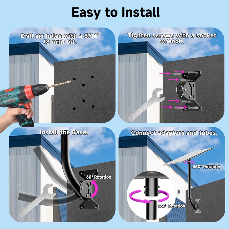 Starlink Gen 3 Mount, Adjustable Mounting Kit Compatible with Gen