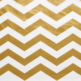 Paper Mart Chevron Tissue Paper Bulk Quantity, 240 Sheets, Gold and White Tissue Paper for Gift Bags, 20 x 30 Inch Sheets