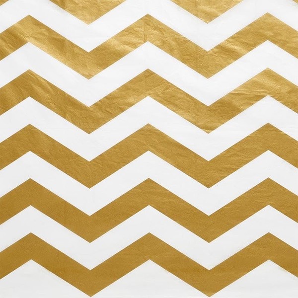 Paper Mart Chevron Tissue Paper Bulk Quantity, 240 Sheets, Gold