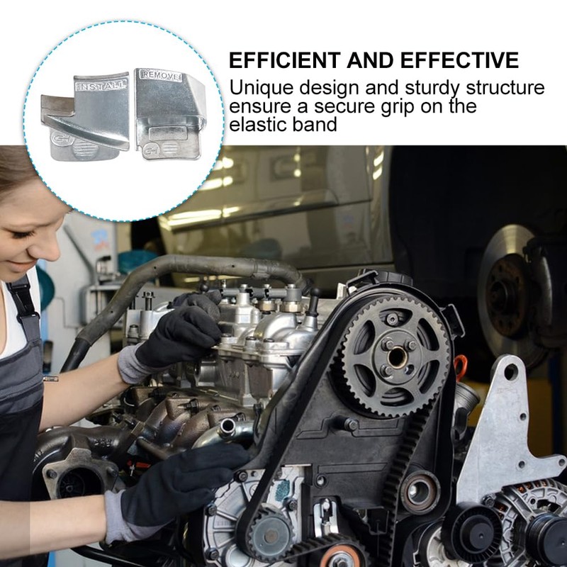 SALATEILY 2pcs Stretch Belt Remover/Installer Tool Set Metal, Sturdy Stretch