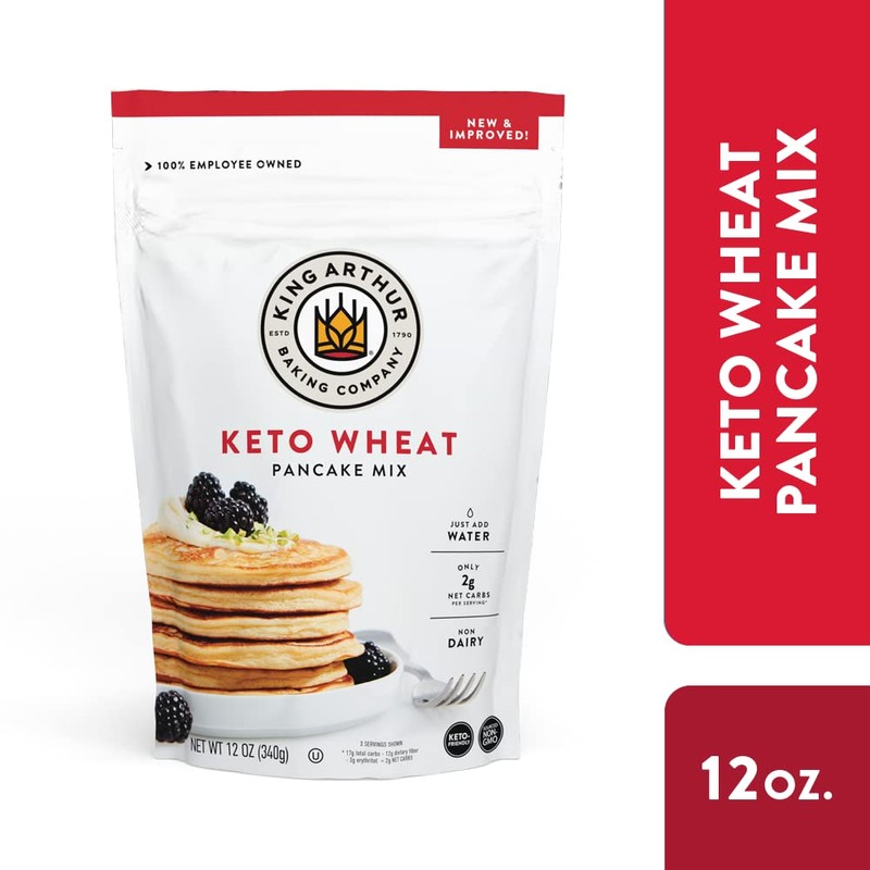 King Arthur, Keto Wheat Pancake Mix, Sourced Non-GMO, Certified Kosher,