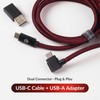 Keychron Premium Coiled USB-C Angled Red Cable, 5-Pin GX16 Detachable