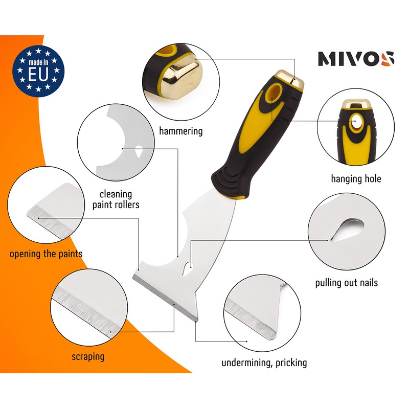 Mivos Stainless Steel Multifunctional Spatula Painter's Spatula with 75 mm
