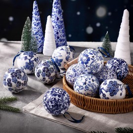 Epakh 36 Pack 6 Style Decoupage Paper Napkins Floral Decorative Decoupage Napkins Chinoiserie Cocktail Paper for DIY Crafting Birthday Christmas Chinoiserie Decor, Each Unfolded 13 Inch(Blue)