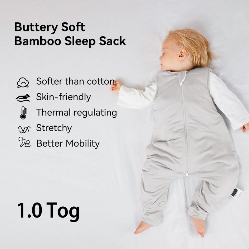 BubblePanda Rayon Made from Bamboo Toddler Sleep Sack with Feet