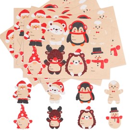 SULOLI Christmas Gift Tags Stickers, 120 Pcs Christmas Gift Labels Stickers Self-Adhesive Xmas Name Tags for Christmas Gifts Wrap Presents Boxes Decoration