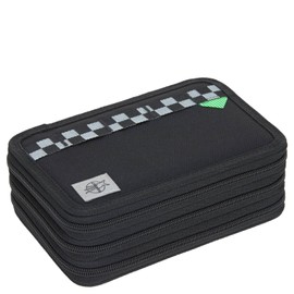 LÄSSIG Unique School Triple Pencil Case Slim Black