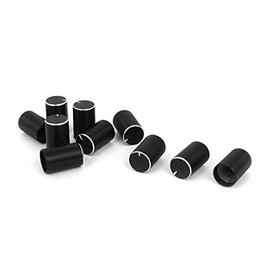 uxcell® a14110500ux0039 10 Piece 6 mm Hole Diameter Potentiometer Knob Cover Cap, 10 mm x 16 mm, Black