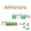 Medium Almond Press on Nails Fake Nails with 3D Flower