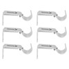 6PCS Curtain Rod Brackets Iron Adjustable Window Curtain Rod Support