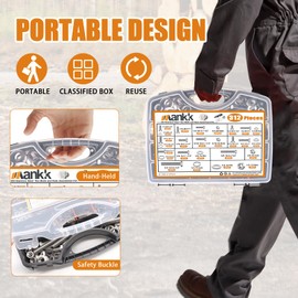 mankk 312PCS Hex Bolts and Nuts Assortment Kit,4 Sizes (1/4-20,5/16-18,3/8-16,1/2-13") 304 Stainless Steel Hex Bolts and Nuts Washers Kit Hardware Screws Set Flat & Spring Lock Washers