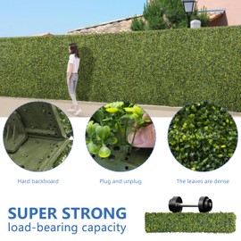 ECOOPTS 36" Wx36 Hx6 D Artificial Boxwood Hedge Divider Wall with Faux Leaves for Outdoor Party Wedding Home Yard Office
