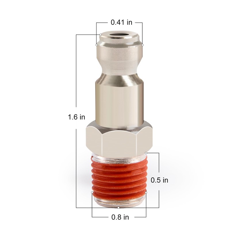 ChillWaves Automotive T-Style Air Plug, 1/2" NPT Male Pneumatic Plugs,