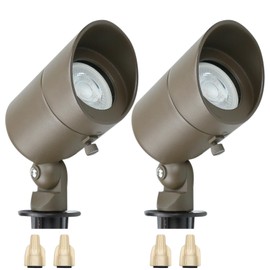 Lumina Lighting® 4W Landscape Lighting 12V Landscape Lights Low Voltage Landscape Spotlights Warm White Waterproof Outdoor Replaceable LED Bulb for Garden, Lawn, Porch, Patio and Yard(Bronze, 2-Pack)